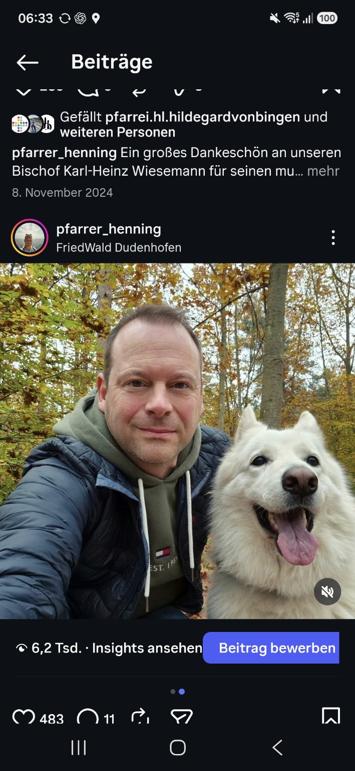 Jens Henning mit Bonny im herbstlichen Wald